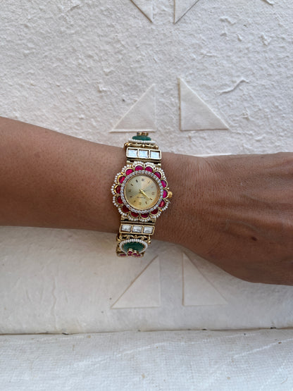 Meher Antique Gold Pearl Watch