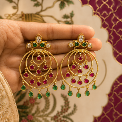 Gulnaar Emerald & Ruby Chandbalis