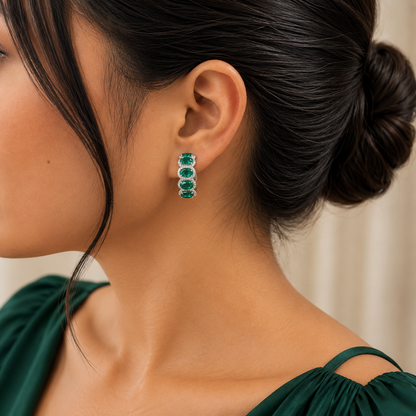 Celestial Oval Hoop Earrings