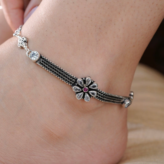 Noor Phool Antique Anklet