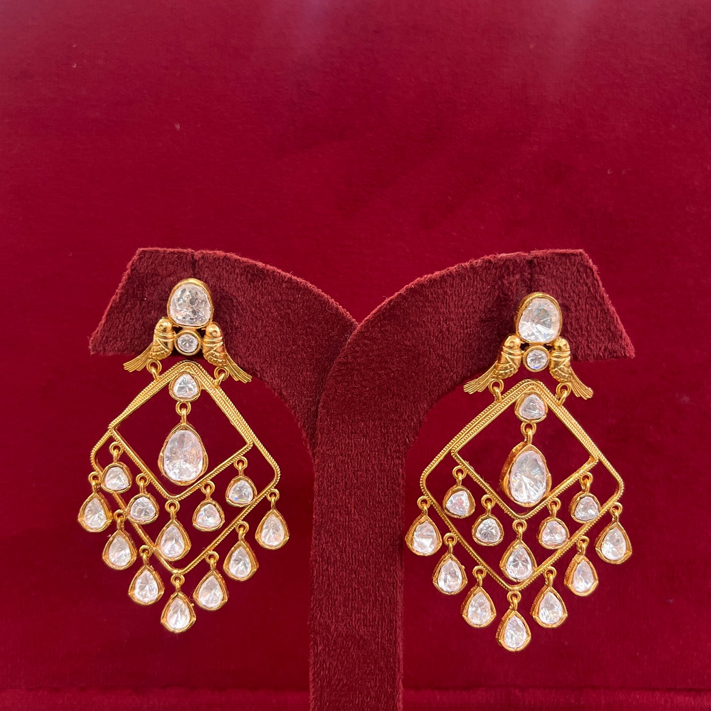 Pakhi Moissanite Polki Hangings