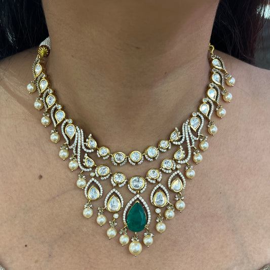 Rani Victorian Polki Necklace Set