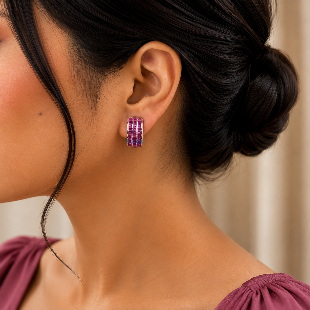 Luxe Triple Row Hoop Earrings