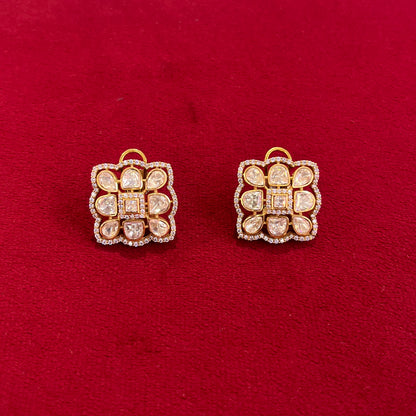 Gul Square Polki Studs