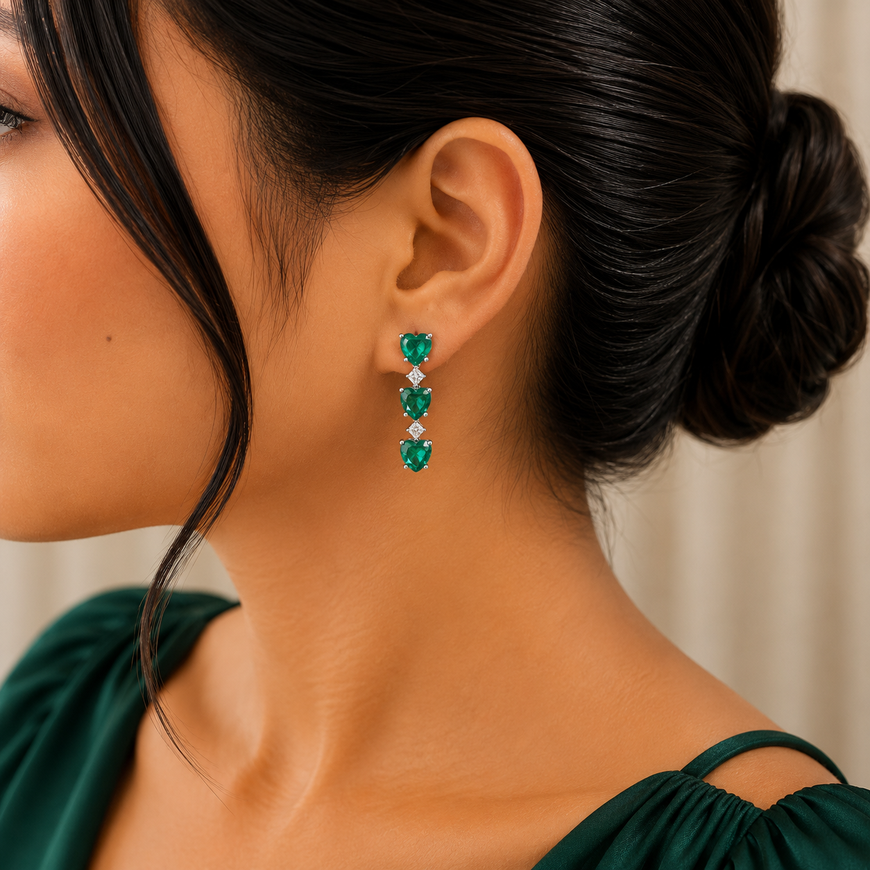 Celeste Heart Drop Earrings