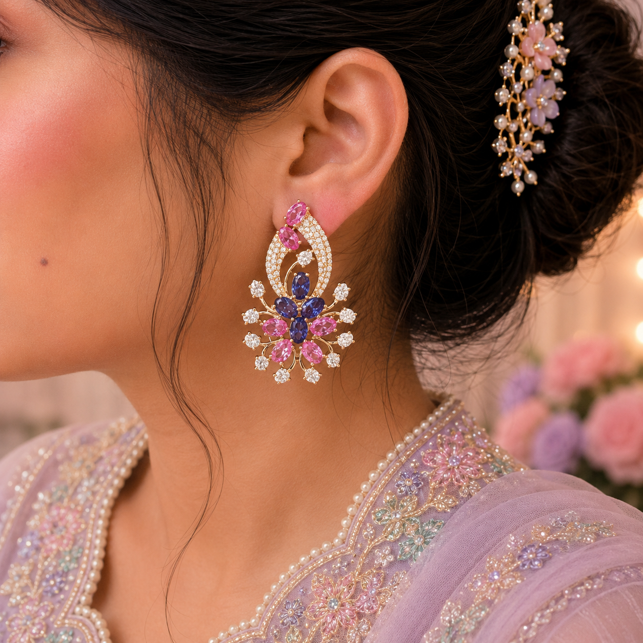 Celestial Blossom Statement Earrings