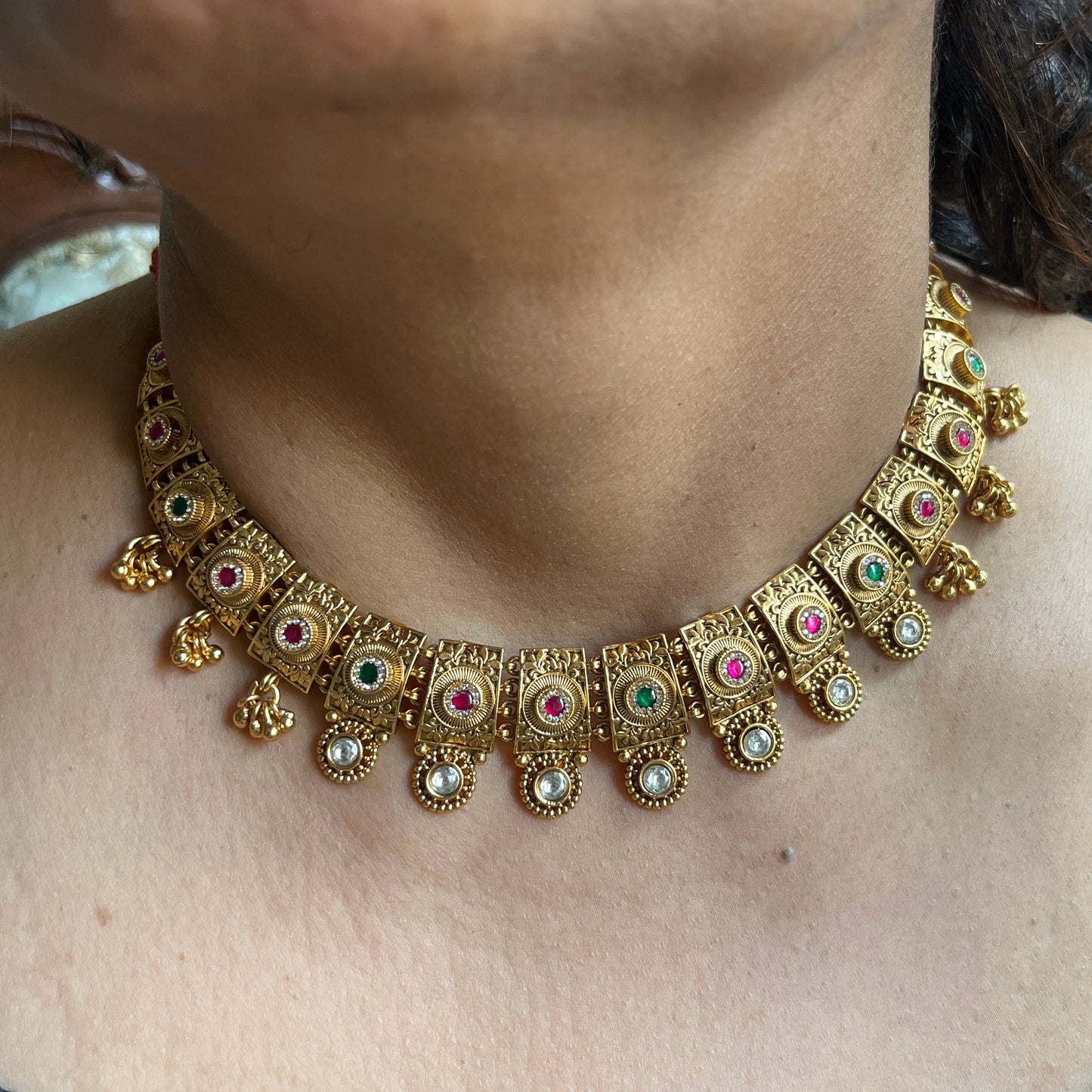 RangRaas Square Kundan Set