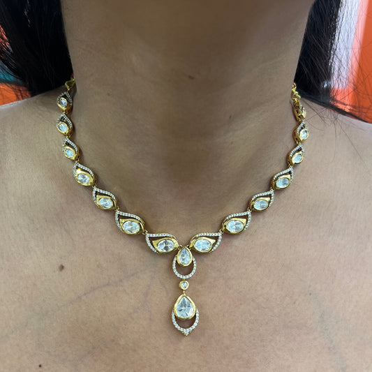 Elara Victorian Polki Drop Set