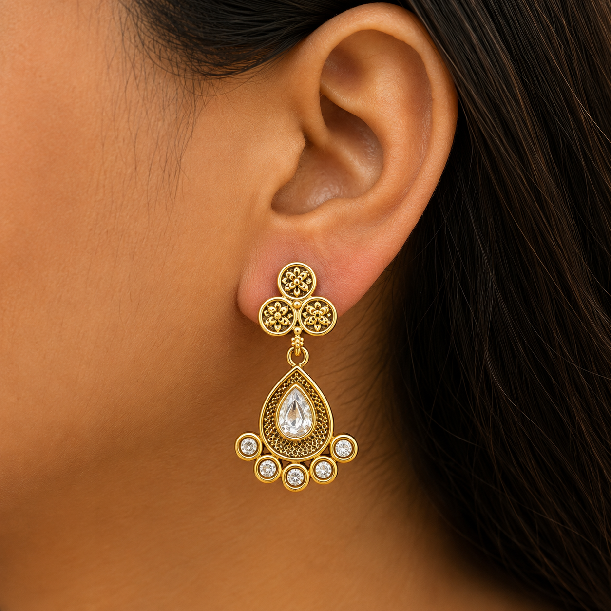 Aarohi Drop Kundan Necklace Set