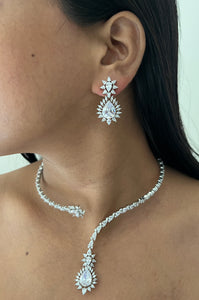 Dainty Doublet &  American Diamond Collar Necklace