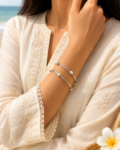 Pearl Coast Silver Bangles
