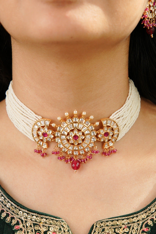 Tukdi Kundan & Pearl Choker