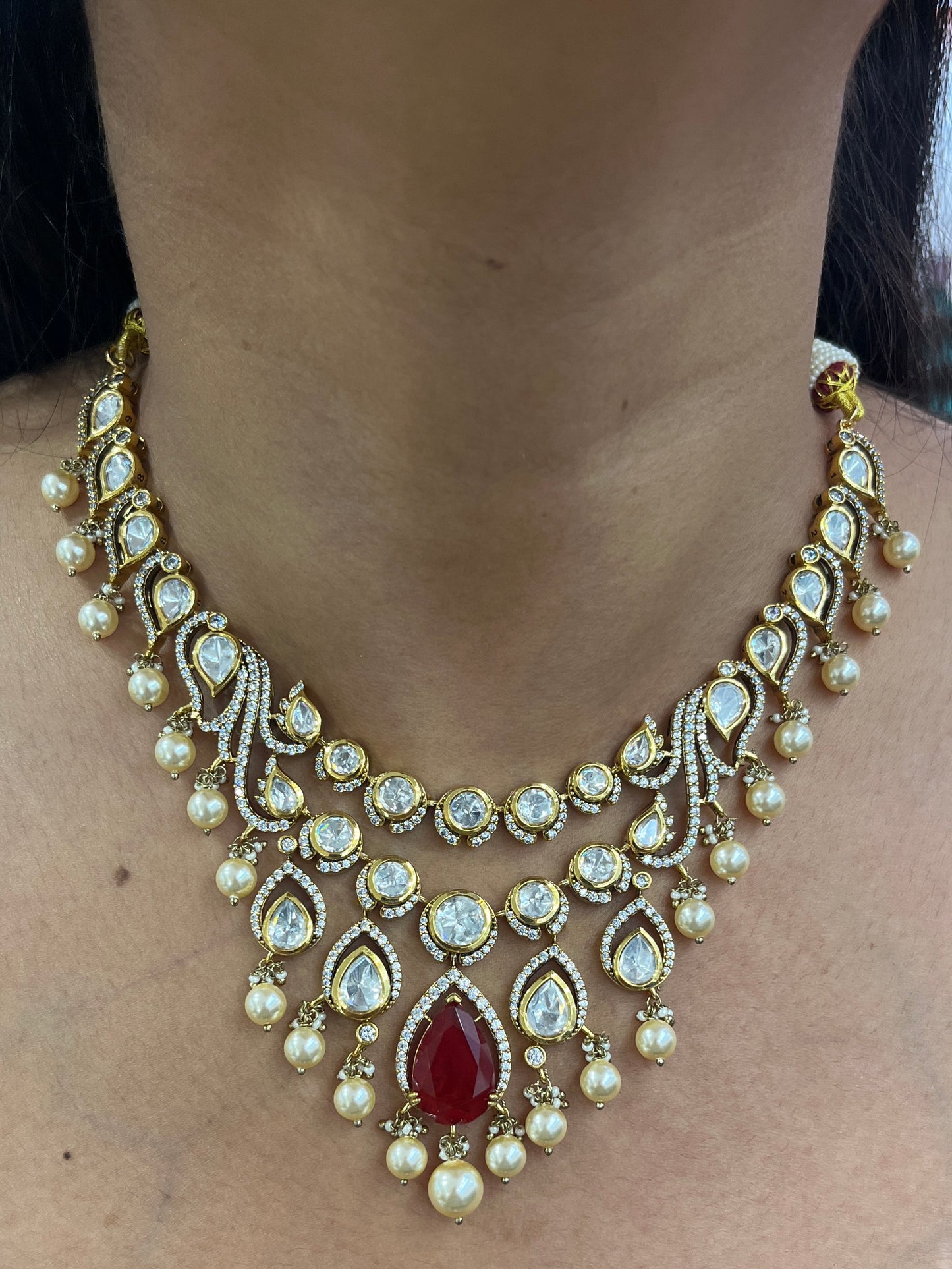 Rani Victorian Polki Necklace Set