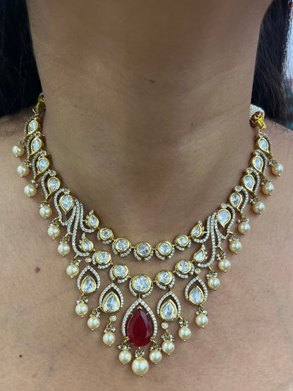 Rani Victorian Polki Necklace Set