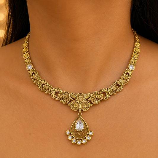 Aarohi Drop Kundan Necklace Set