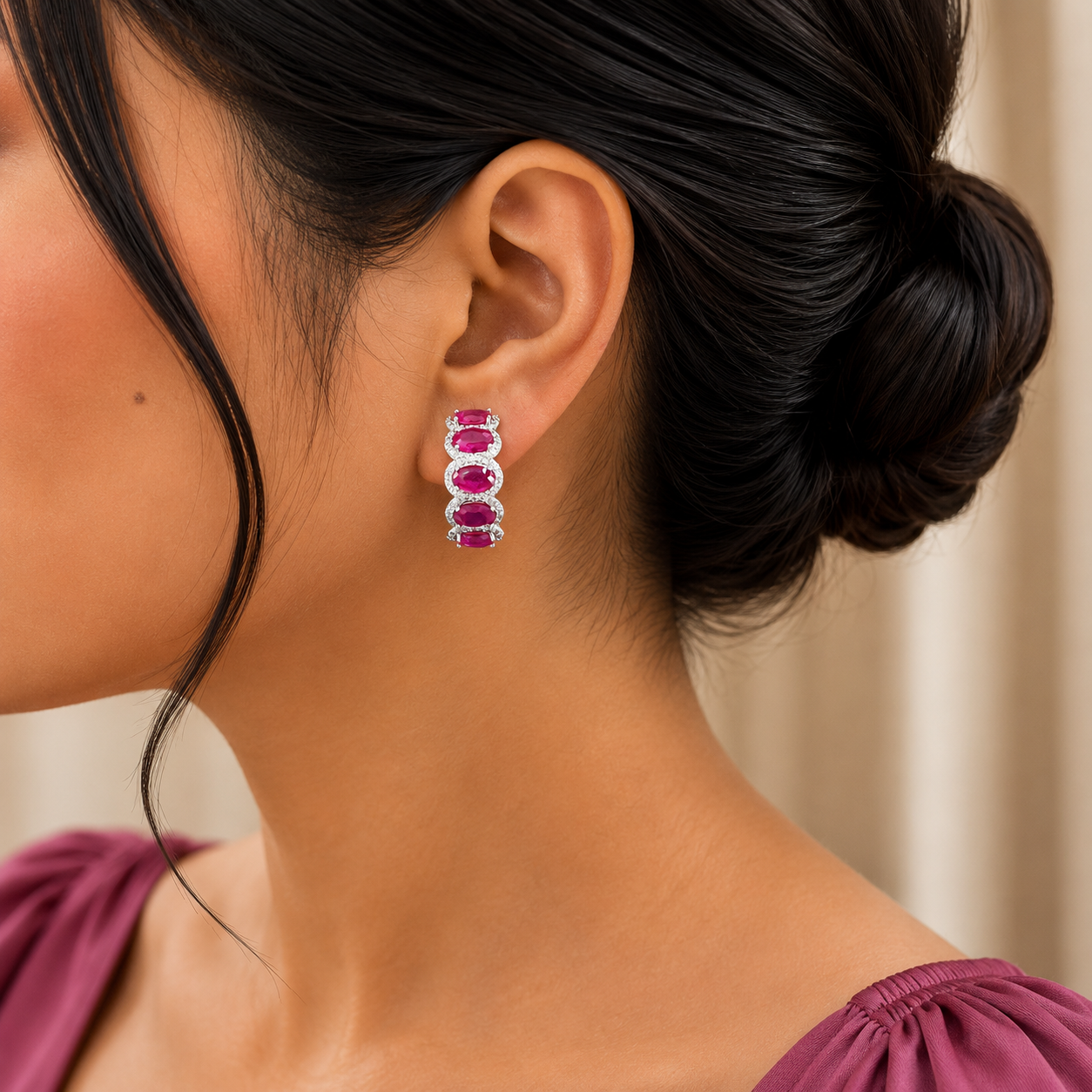 Celestial Oval Hoop Earrings