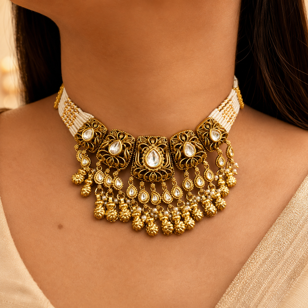 Tukdiya Antique Gold Choker