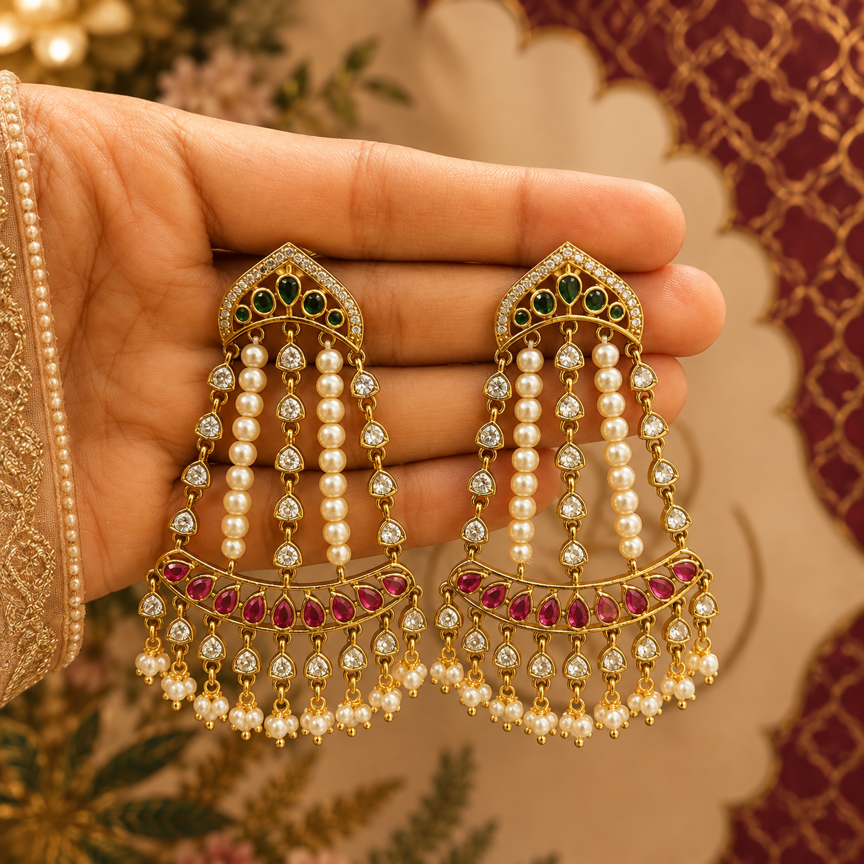 Rajsi Jalhaar Chandrika Earrings