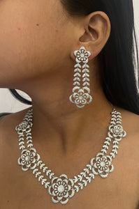 Zenia Flower American Diamond Necklace
