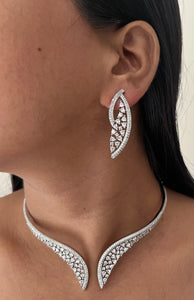 Wavy American Diamond Collar Necklace