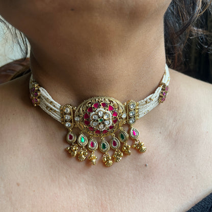 Gulnaz Antique Gold Choker