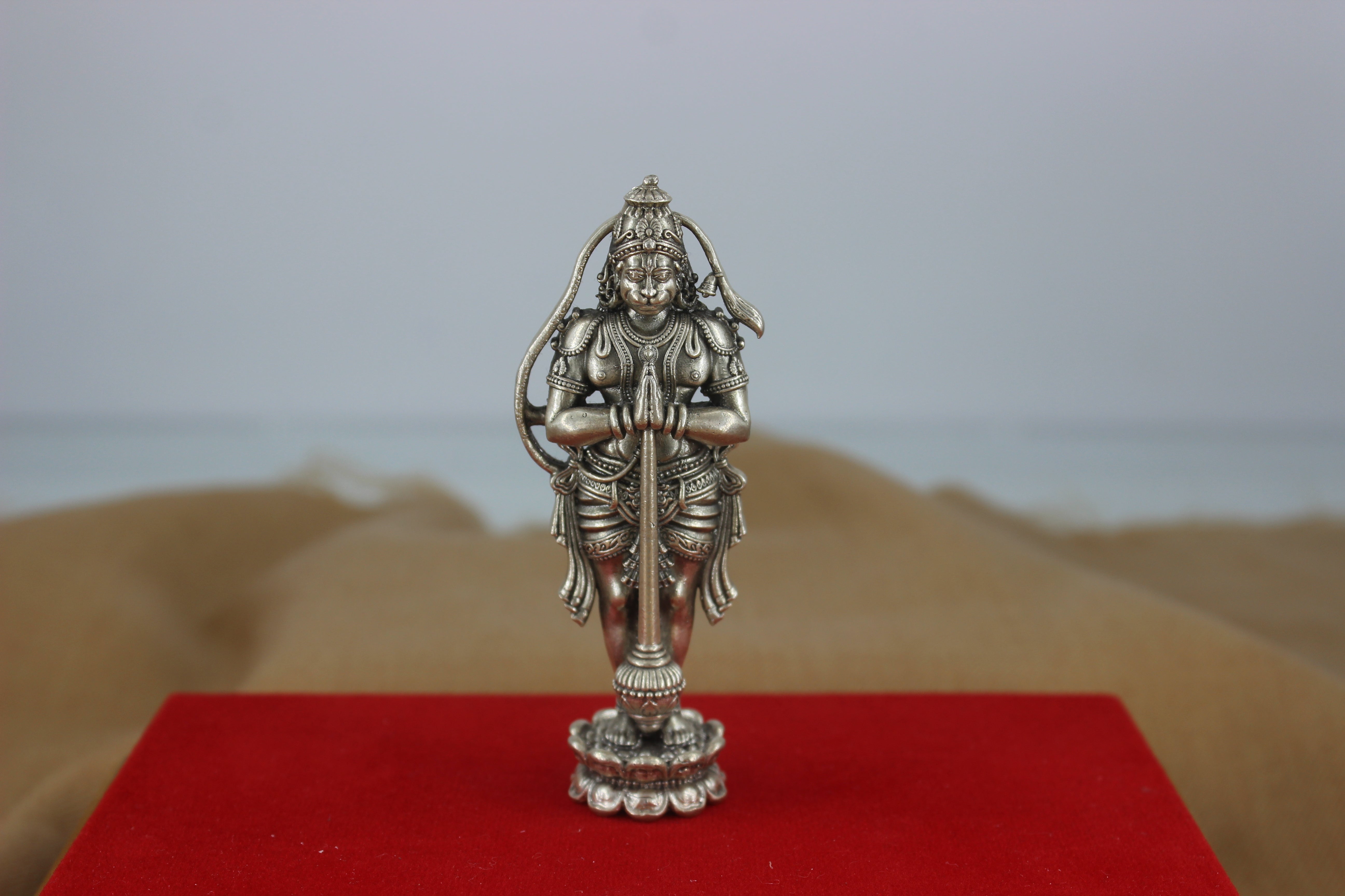2D Standing Hanuman Ji Idol in 92.5% Silver SaumyasSilver