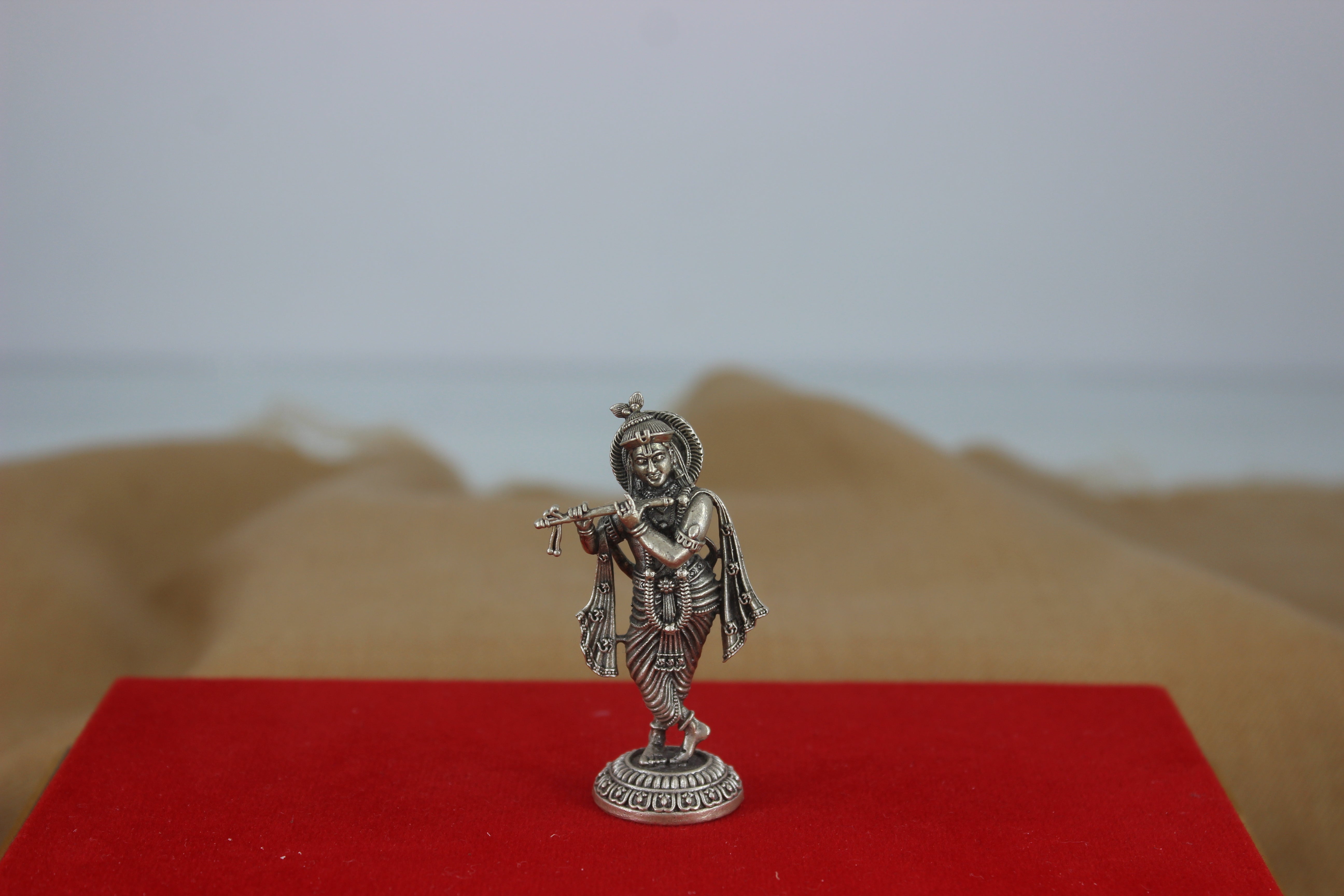 3D Miniature Krishan ji Idol in 92.5% Silver SaumyasSilver