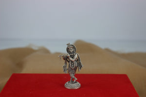 3D Miniature Krishan ji Idol in 92.5% Silver SaumyasSilver