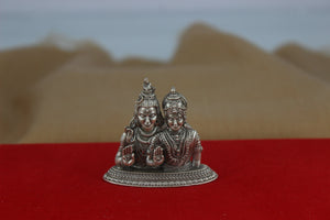 2D Shiva Parvati Idol in 92.5% Silver. SaumyasSilver