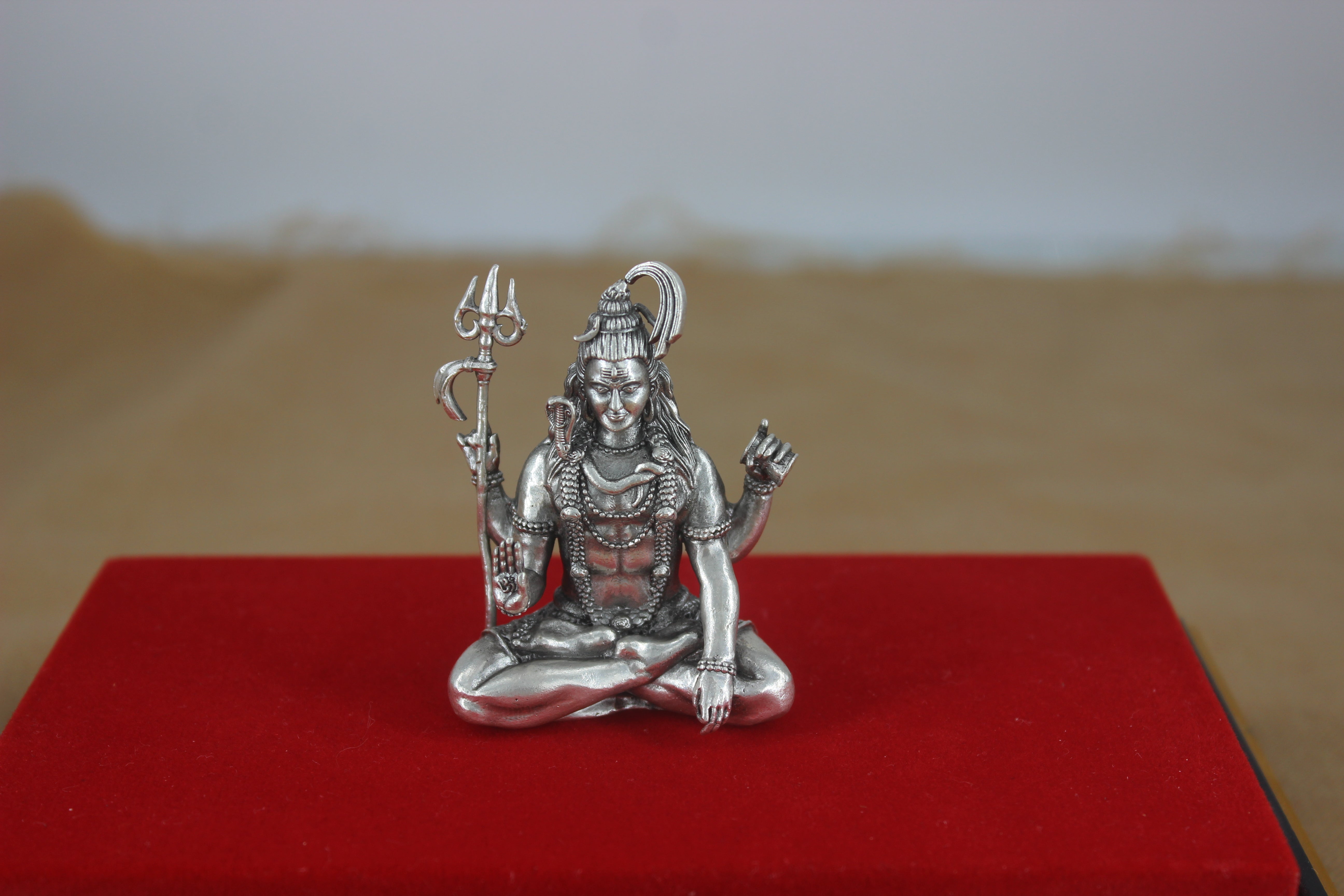 3D Shiva Idol in 92.5% Silver SaumyasSilver