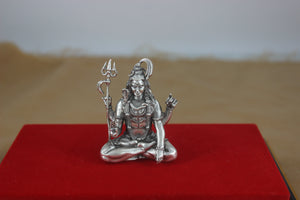 3D Shiva Idol in 92.5% Silver SaumyasSilver