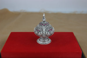 Stylish Antique Peacock Dabbi in 92.5% Silver SaumyasSilver