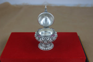 Stylish Antique Peacock Dabbi in 92.5% Silver SaumyasSilver