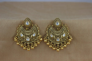 Beautiful Antique Gold Chand Bali's (Design 34) SaumyasSilver