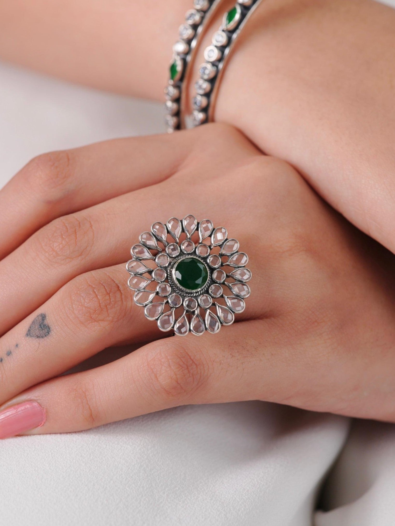 Heritage Bloom Polki Ring
